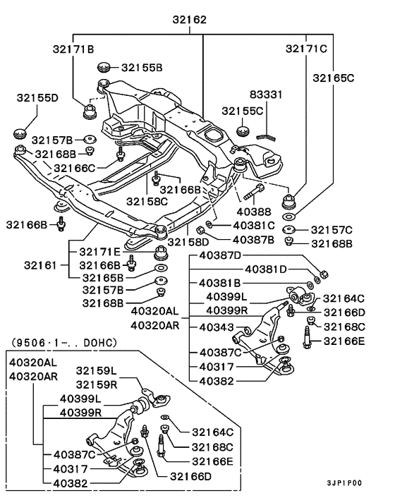 Front susp arm & member