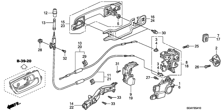 Rear door locks/ outer handle