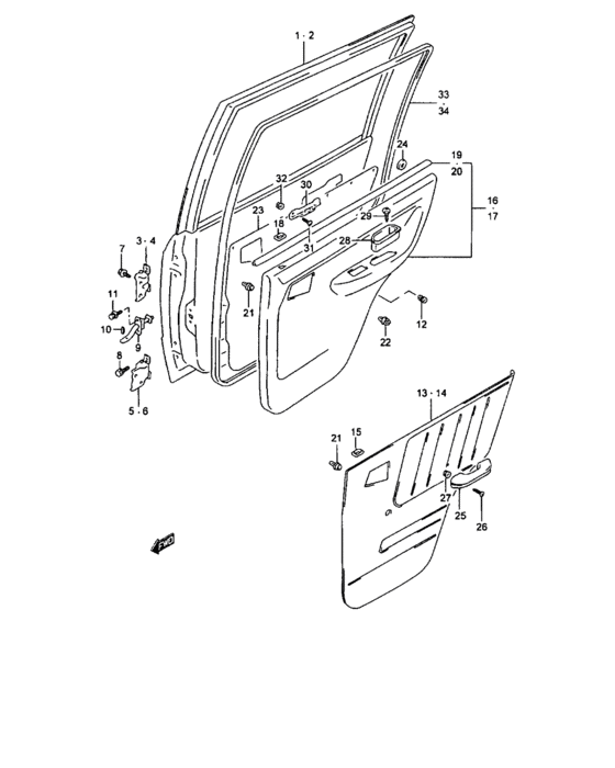 Rear door panel