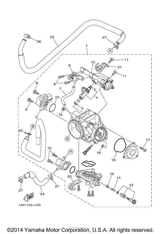 Throttle body assy for 2013 Yamaha RAPTOR 700 RAPTOR 700 (N) USA