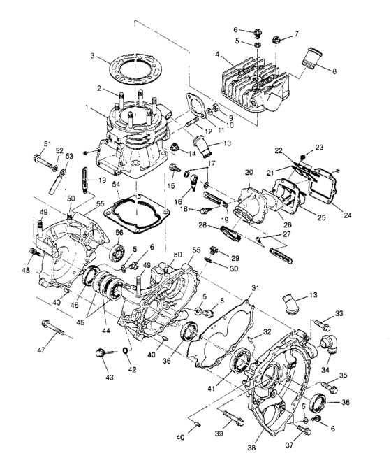 Crankcase and cylinder