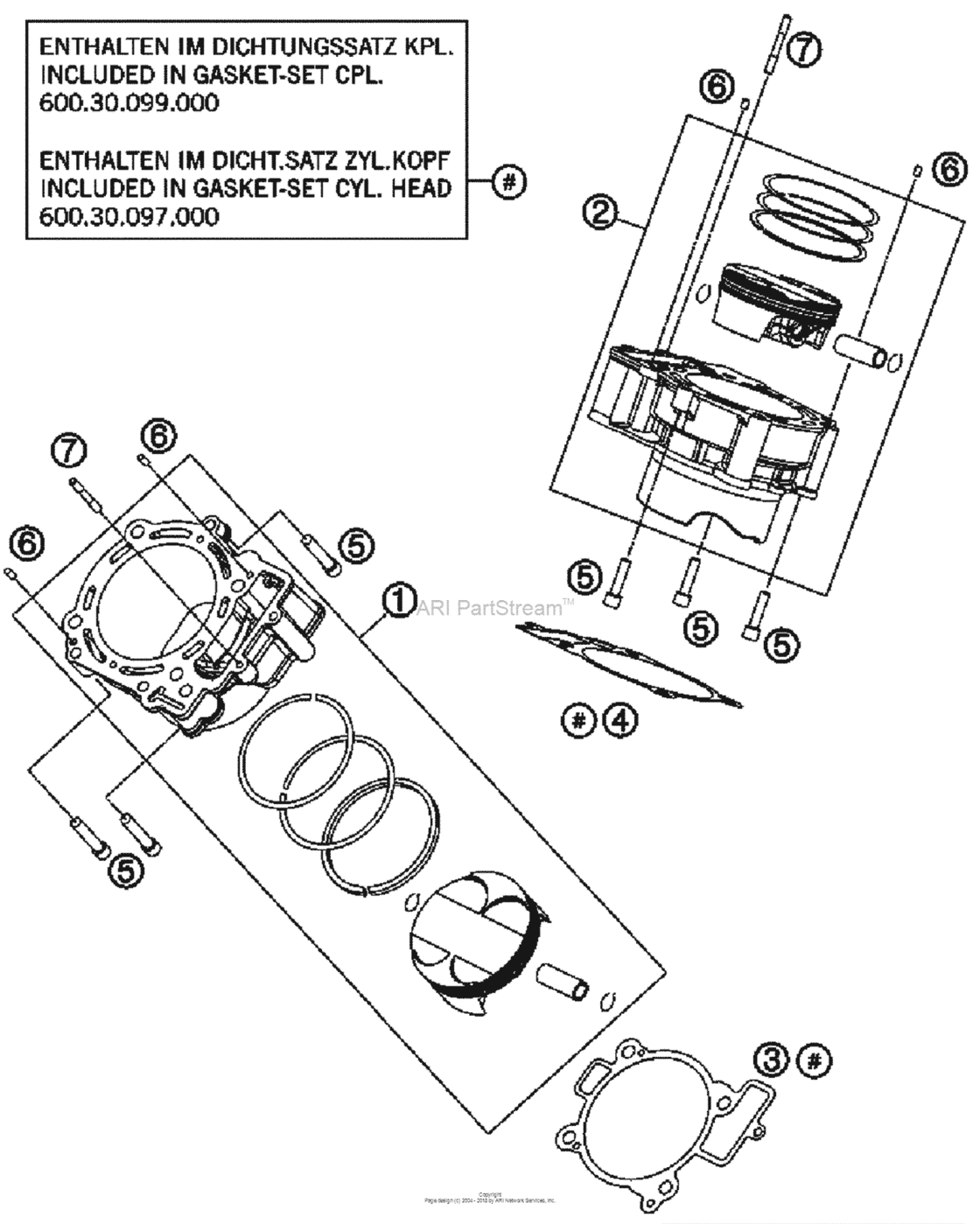 Cylinder для KTM 990, год: 2011. OEM запчасти - Мегазип (регион продаж -  US/EU, ,18109474-940838)