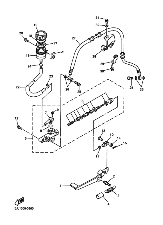 Rear master cylinder