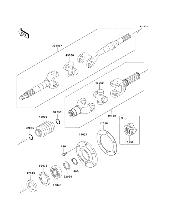 Drive shaft-rear(h2/h3)