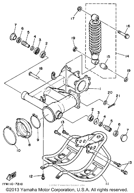 Swing arm-rear shocks