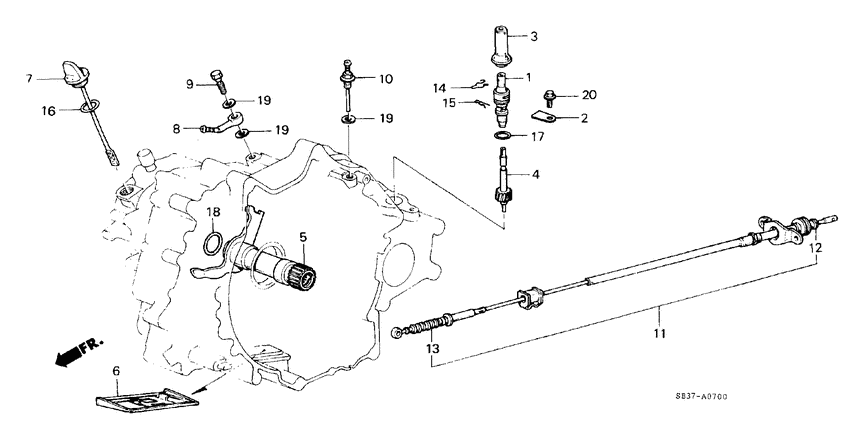 Starter shaft/ speedometer gear