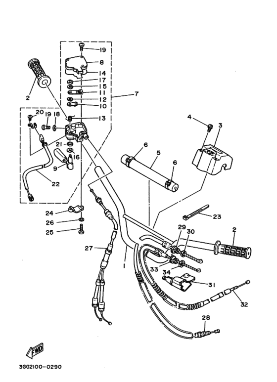 Steering handle & cable