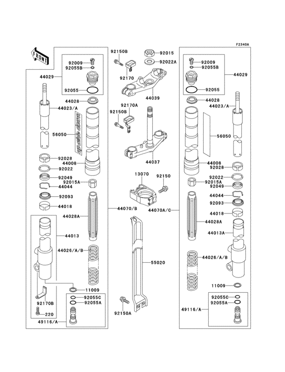 Front fork(1/2)(kx80-v2/v3)
