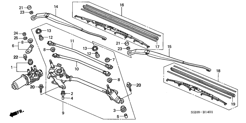 Front windshield wiper
