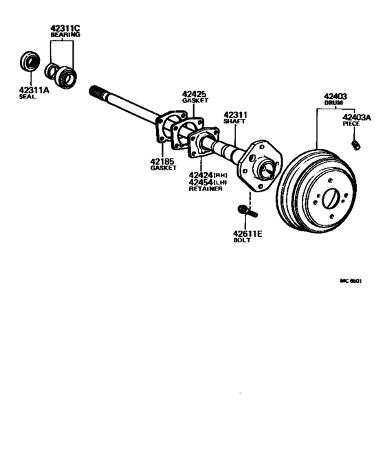 Rear Axle Shaft & Hub