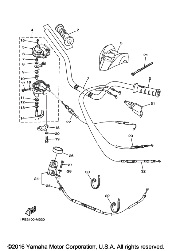 Steering handle & cable