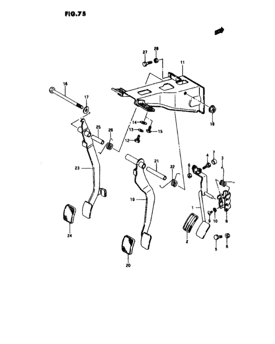 Pedal and pedal bracket