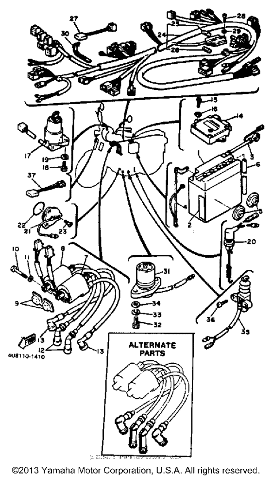 Electrical for 1983 Yamaha XJ550 USA sales region, , 14555015810226