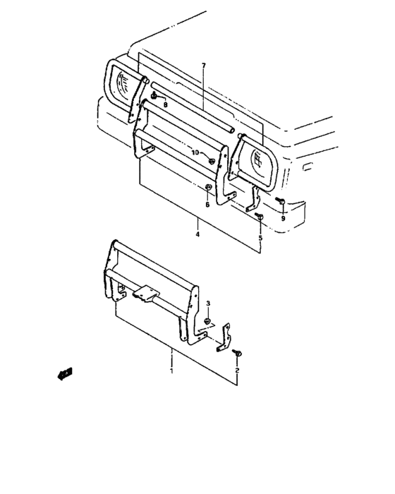 Winch stay - front guard