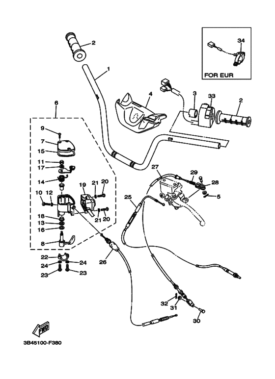 Steering handle & cable