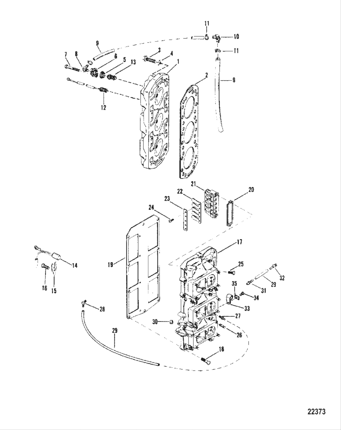 Reed Block And Cylinder Head