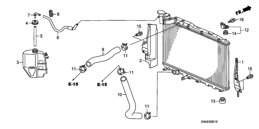 Radiator hose/reserve tan k