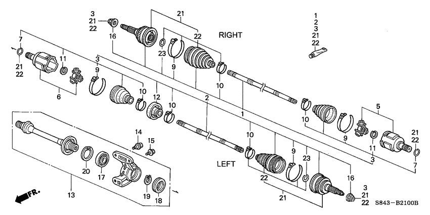 Front driveshaft/ half shaft