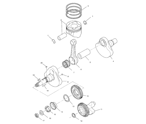 Crankshaft and piston