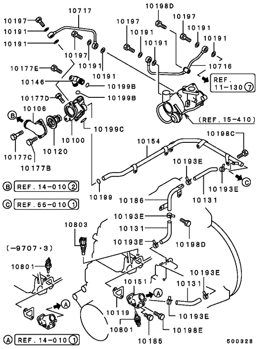 Water pipe & thermostat