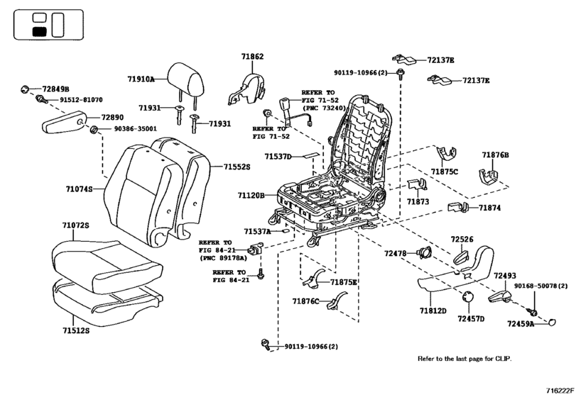 71512-35040 Toyota OEM Genuine PAD, FRONT SEAT CUSHION, LH (FOR