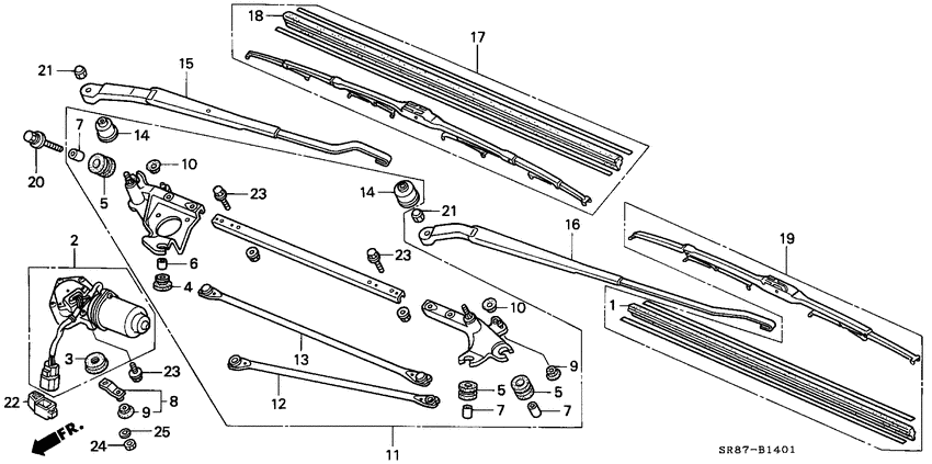 Front windshield wiper