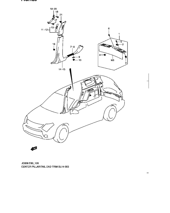 Center pillar trim/tail end trim
