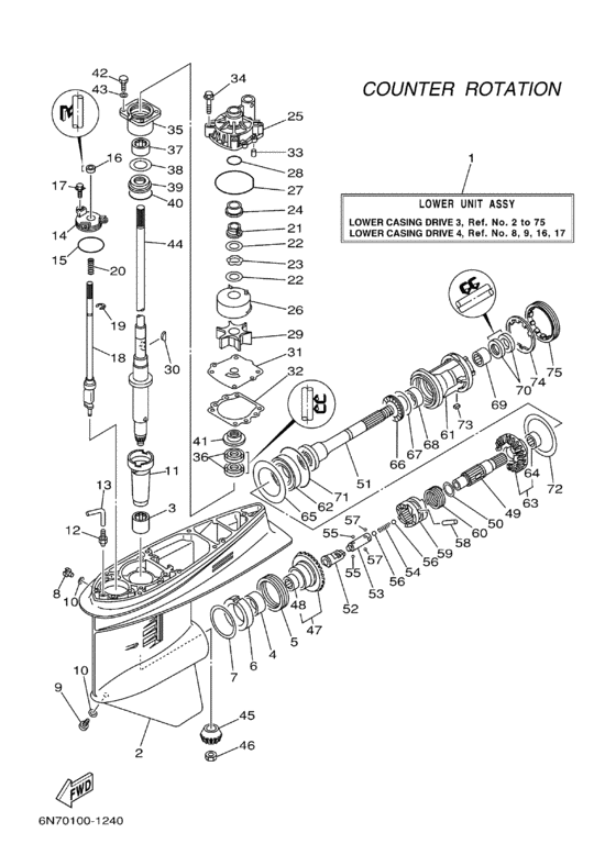 Lower casing drive
