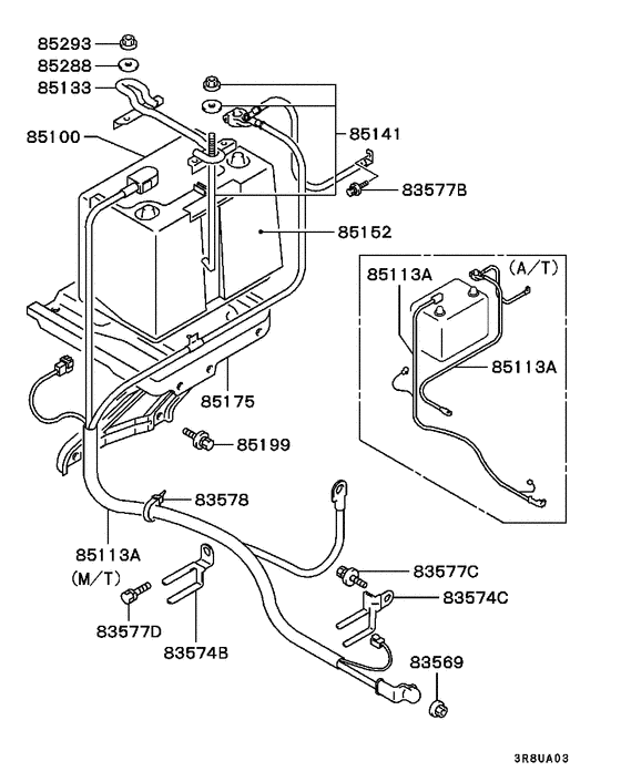 Battery cable & bracket