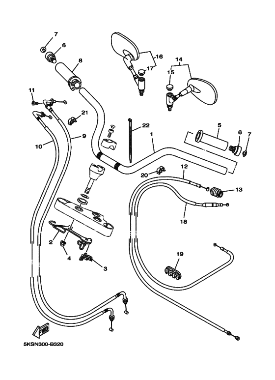 Steering handle & cable