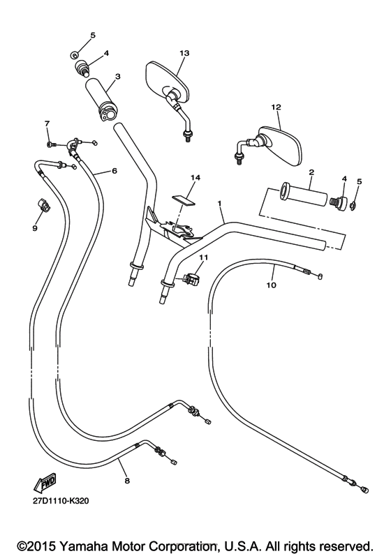 Steering handle & cable