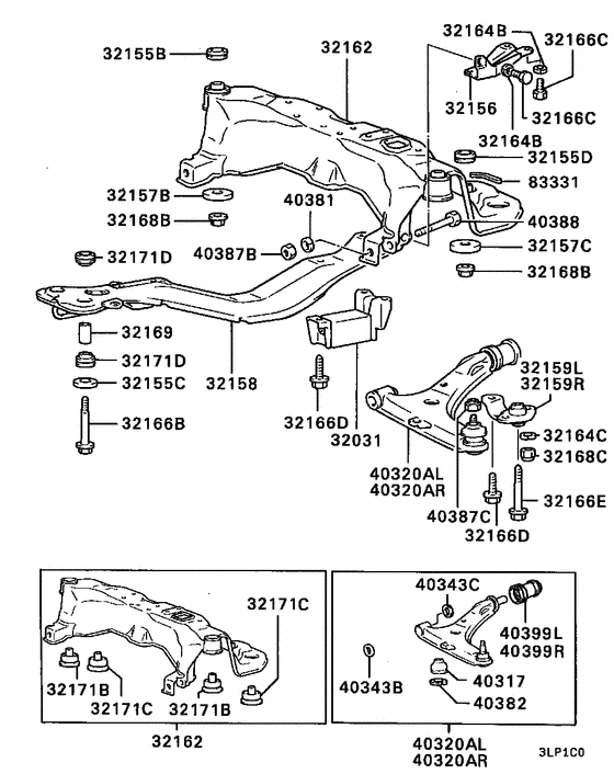 Front susp arm & member