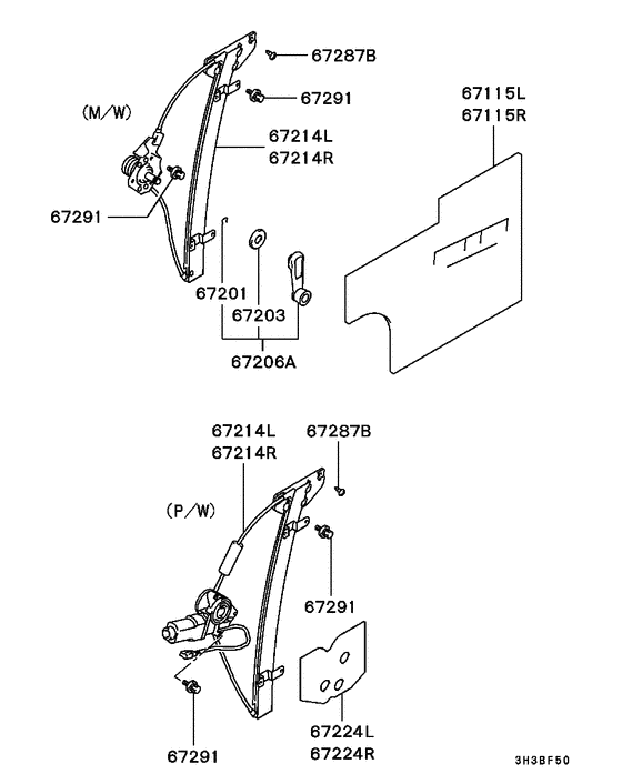 Front door window regulator