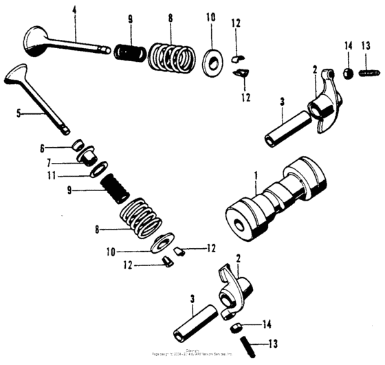 Camshaft + valves