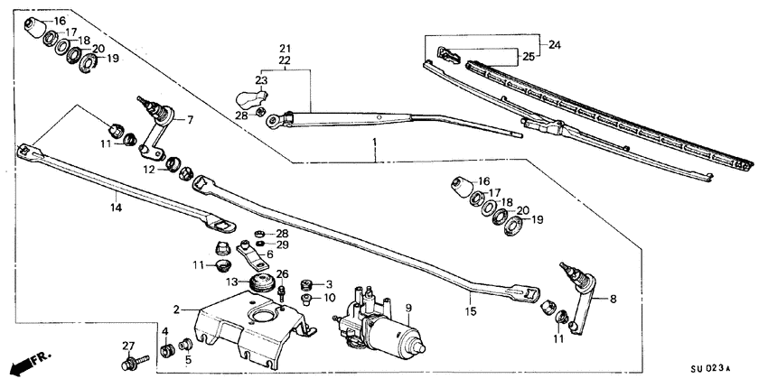 Front windshield wiper