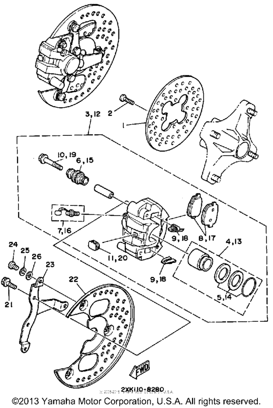 Front brake caliper