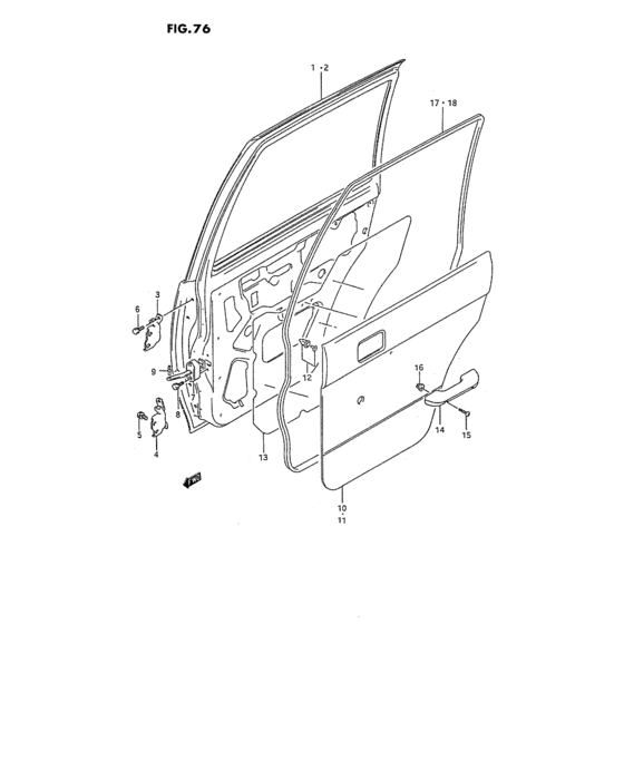 Rear door panel