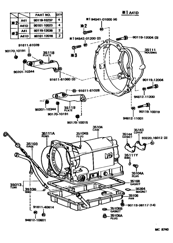 Transmission Case & Oil Pan (Atm)