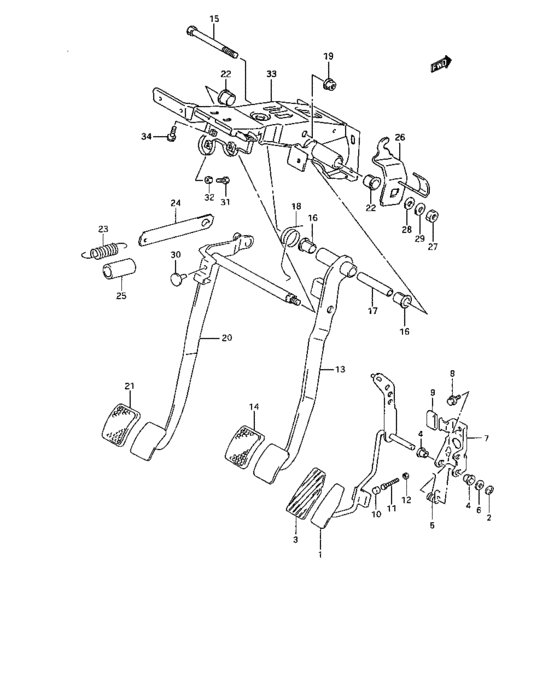 Pedal and pedal bracket