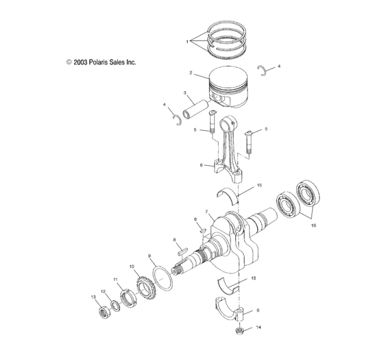 Crankshaft and piston