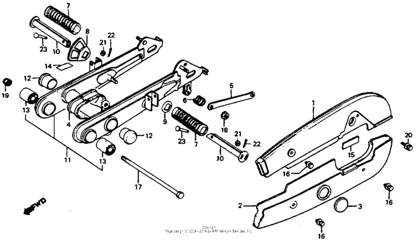Swingarm + chain case 83