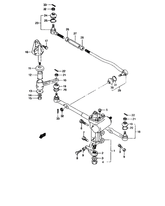 B steering link and gear box