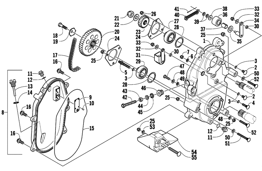 Drive/dropcase assembly