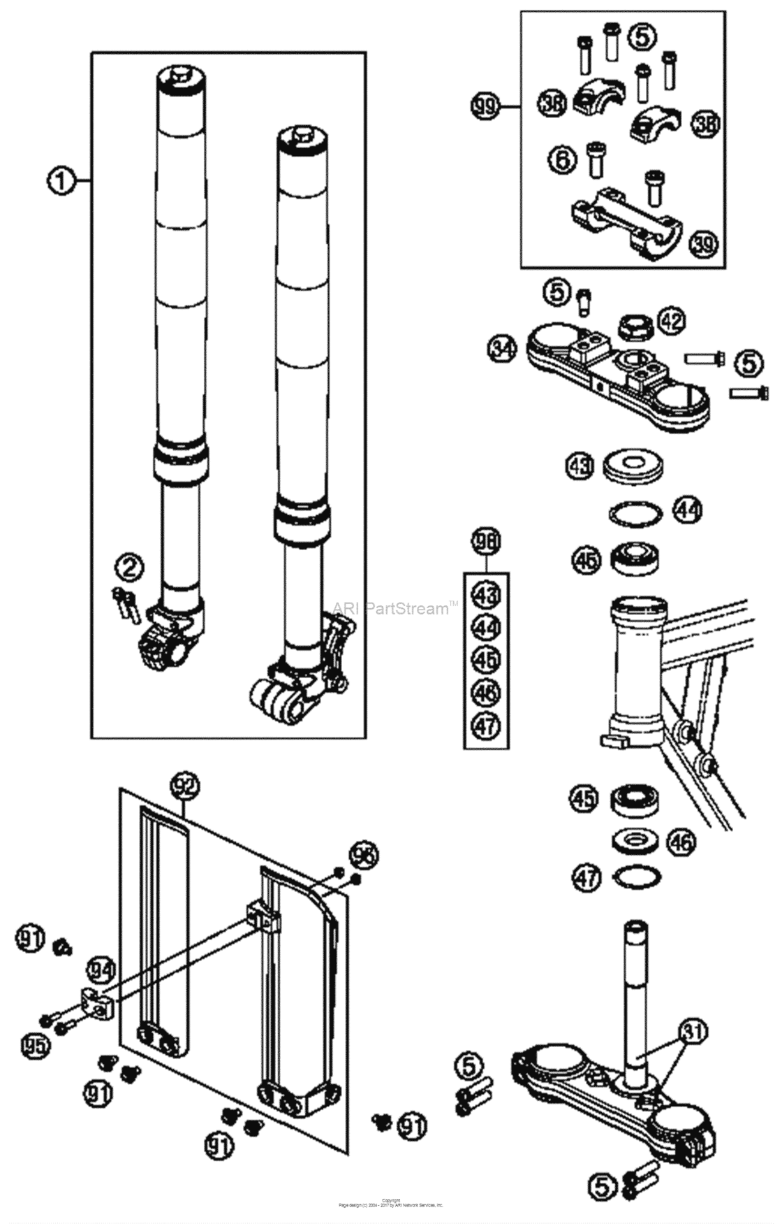 Front Fork, Triple Clamp