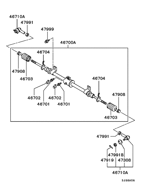 Rear steering linkage