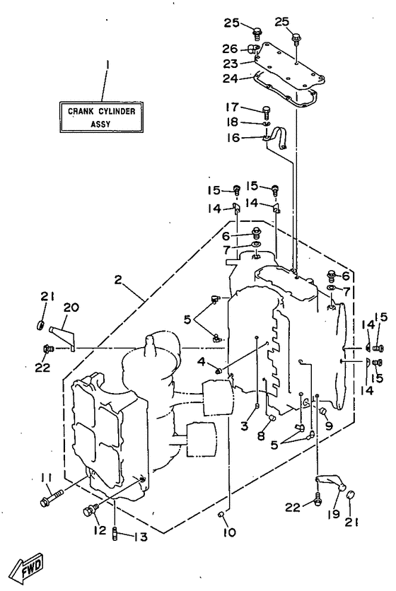 Cylinder. crankcase 1