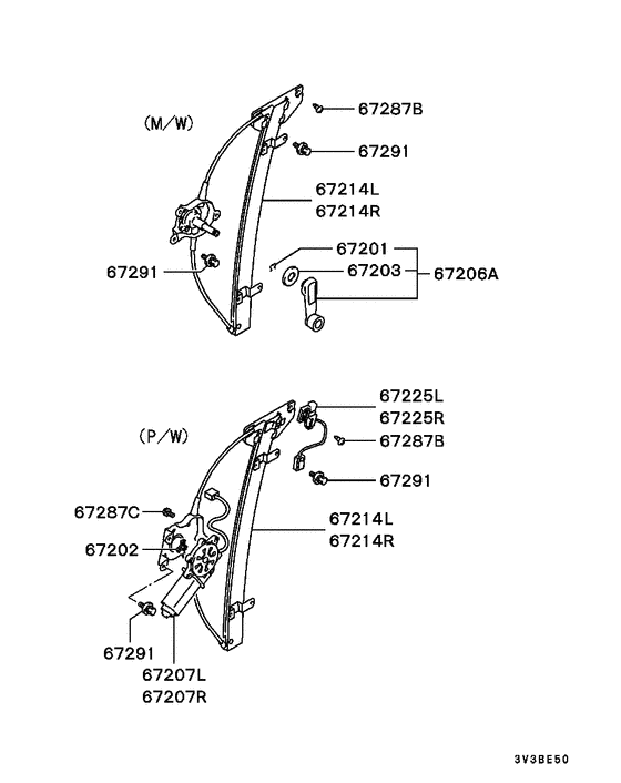 Front door window regulator