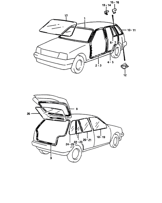 Weatherstrip and glass