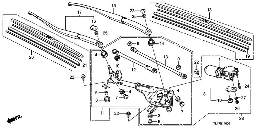 Front windshield wiper