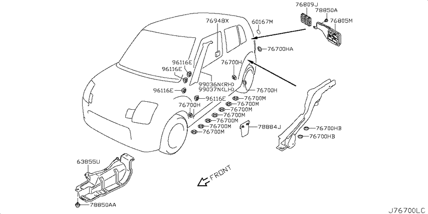 Body side fitting